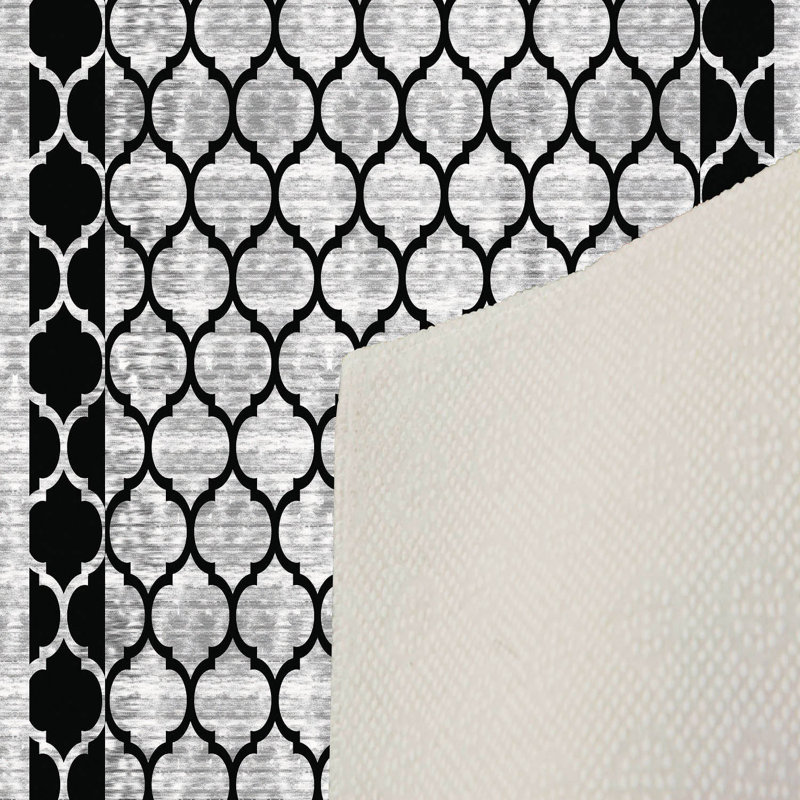 Luxurious Woven Area Rug, 5.9 x 9.2 ft, 100% Polyester, Antibacterial | Non-Slip PVC Felt Dot Underside, 0.3 in Pile Height | Machine Washable, 3D Digital Print, Perfect for Living Room & Bedroom Décor