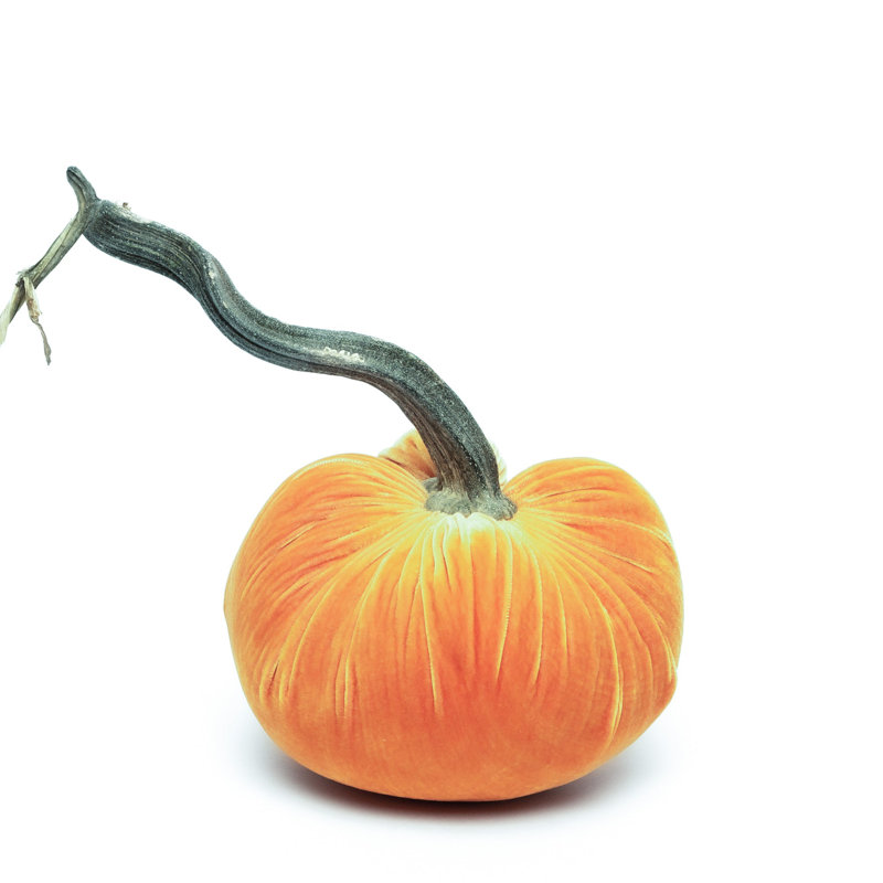 Carrot Silk Velvet Pumpkin, 10" H x 8" W x 8" D