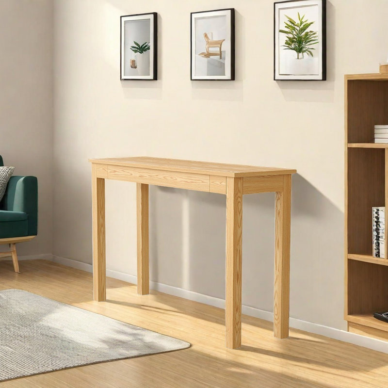 Console Minimalist Creative, Bois naturel, H 31,5 po x l 47,24 po x P 13,78 po