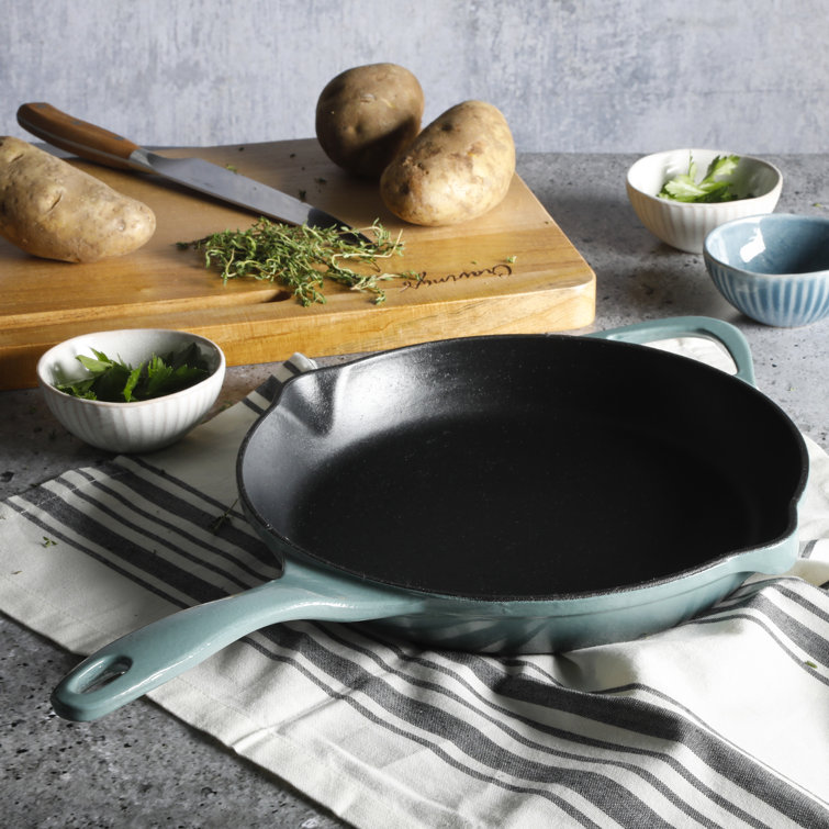 1 ct Cravings by Chrissy Teigen 12 inch Enameled Cast Iron Even Heat Skillet Pan