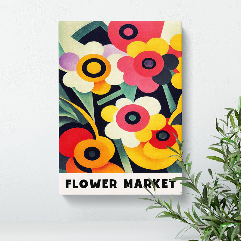 Retro Flower Market Exhibition No.12 - Wrapped Canvas Print, 50cm H x 35cm W x 3cm D