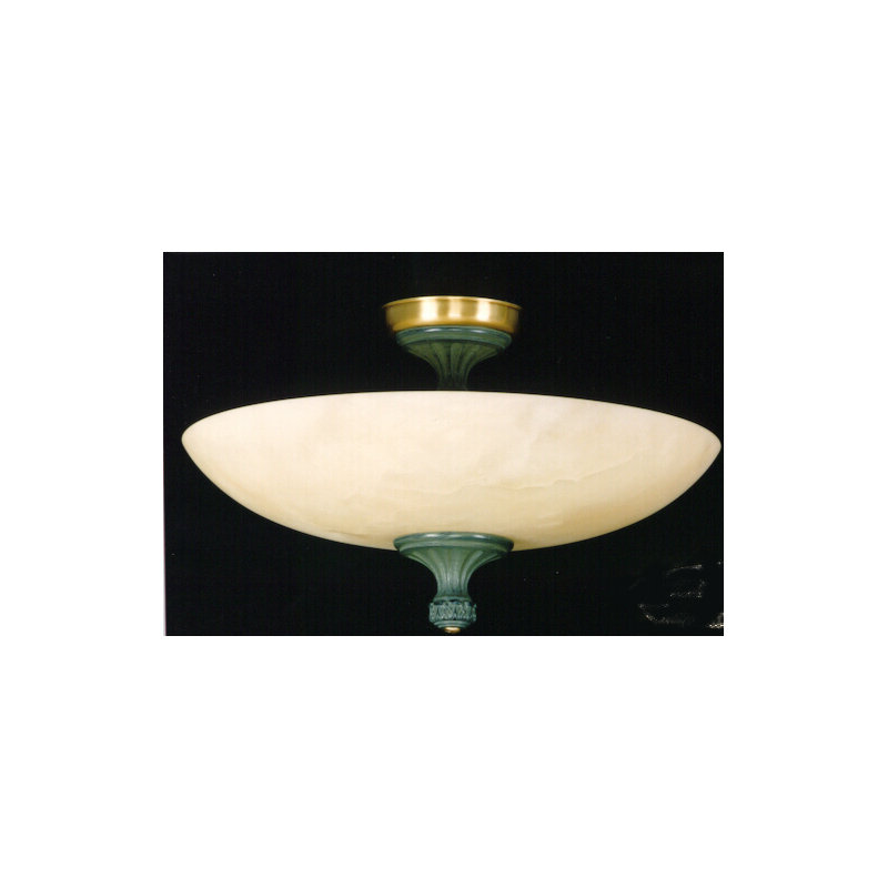 Dionisio Glass Semi Flush Mount, Antique Silver