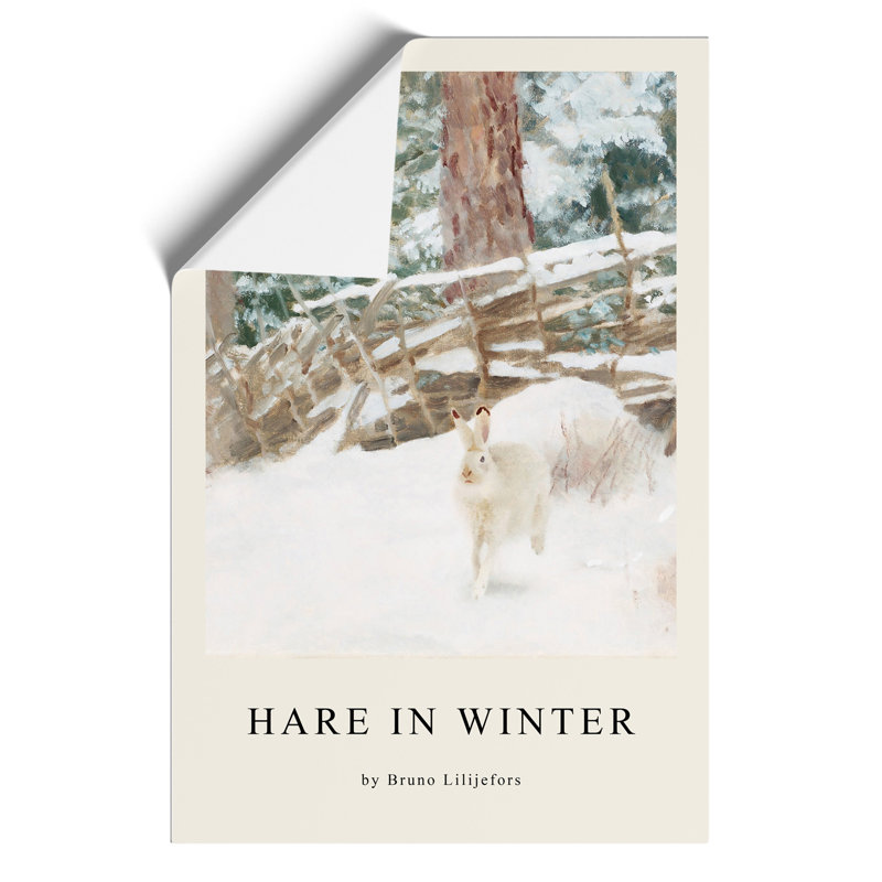 White Hare Vol.7 by Bruno Liljefors - No Frame Painting, 30cm H x 21cm W x 0.1cm D