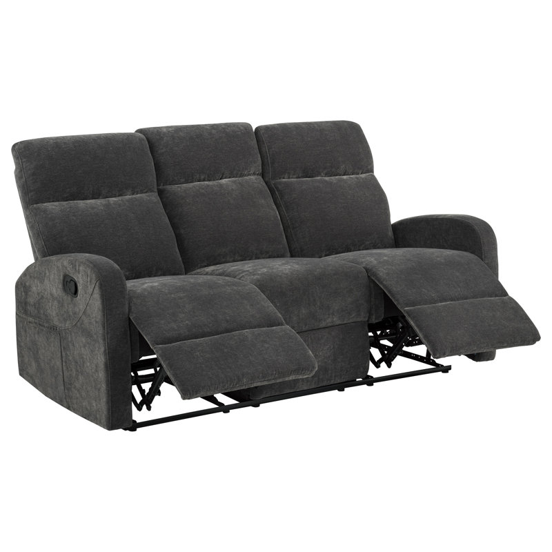 Canapé inclinable manuel Camecia Gris anthracite, Gris anthracite