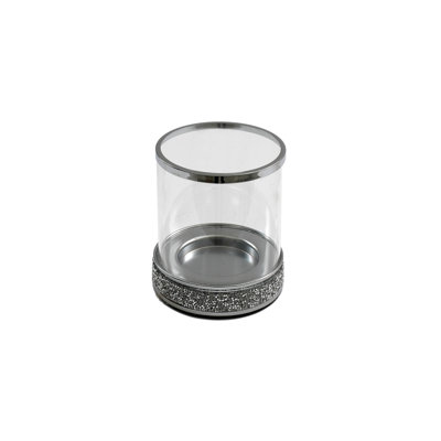 Glass Tabletop Candlestick with Candle Included