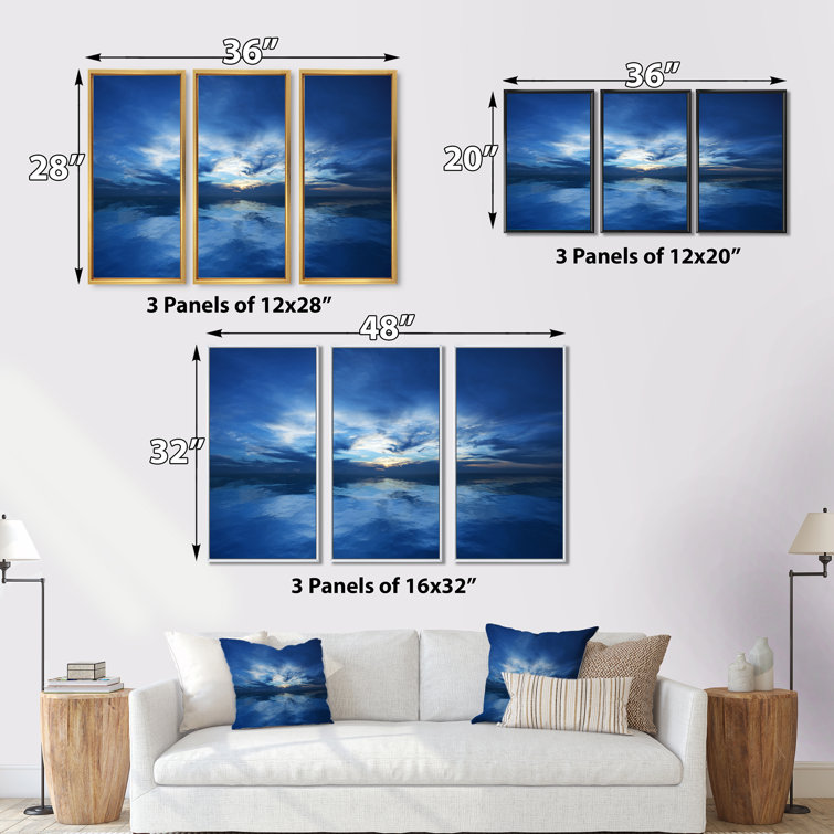 Wrought Studio Blue Waters And Blue Sky Sunset - Sea & Shore Framed ...