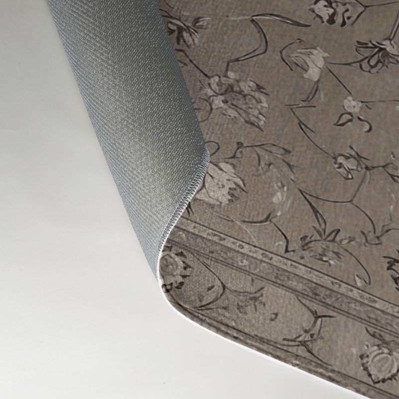 Tapis gris d'intérieur et d'extérieur Tabriz, Rectangle 5 pi x 7 pi