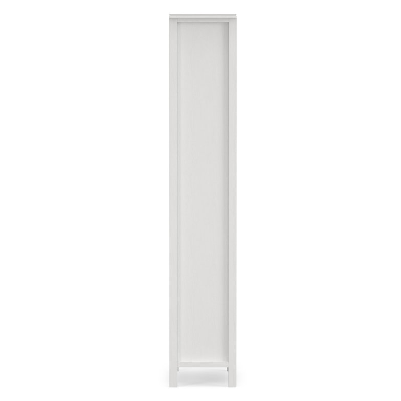 Grande bibliothèque contemporaine à 5 tablettes en bois massif Artisan H 72 "avec tablettes réglables et panneaux décoratifs