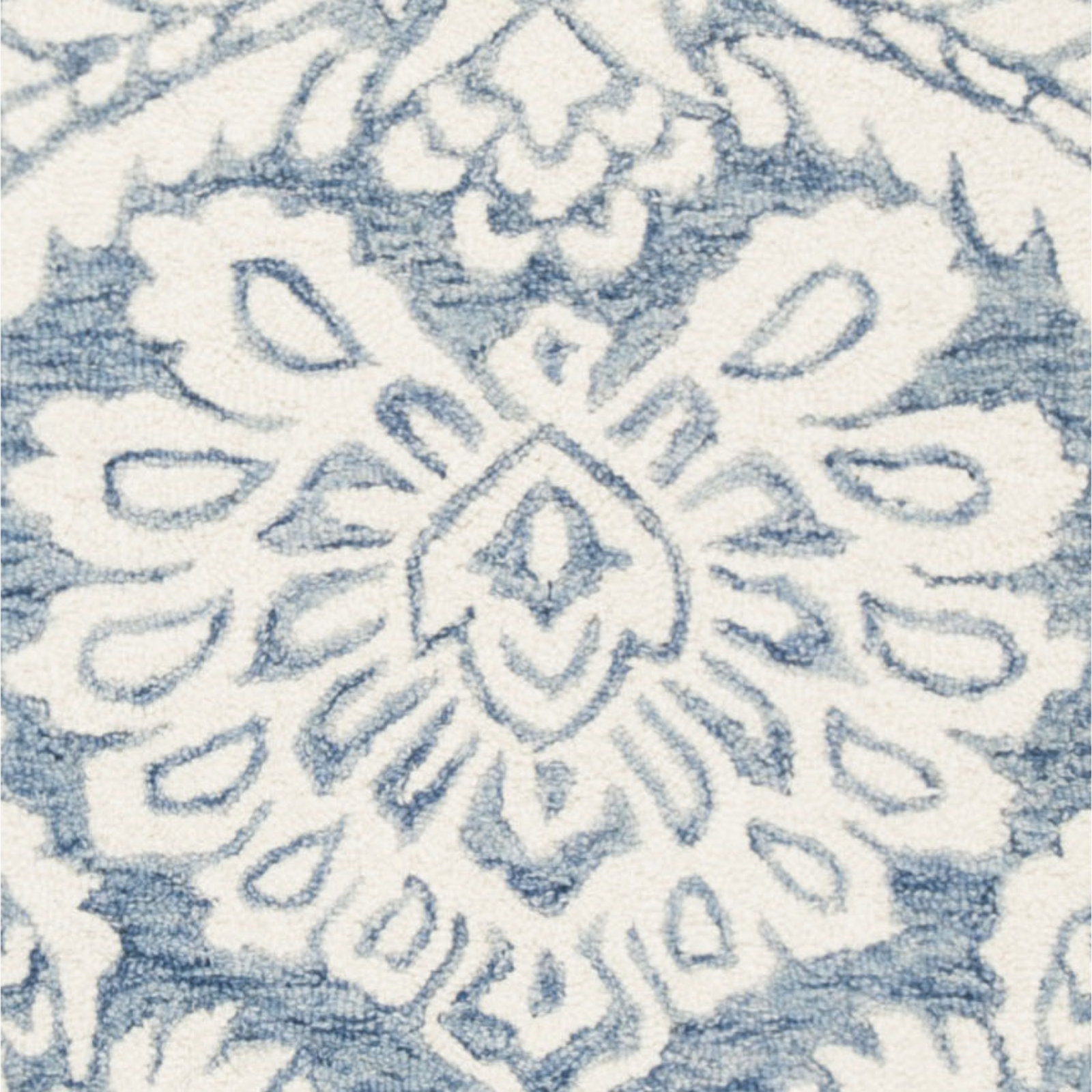 Tansy Handmade Wool Blue/Ivory Rug, Square 8'