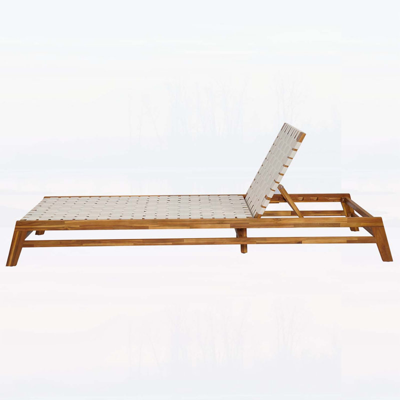 Chaise longue d'extérieur en bois d'acacia durable avec positions réglables pour une détente ultime et un assemblage facile