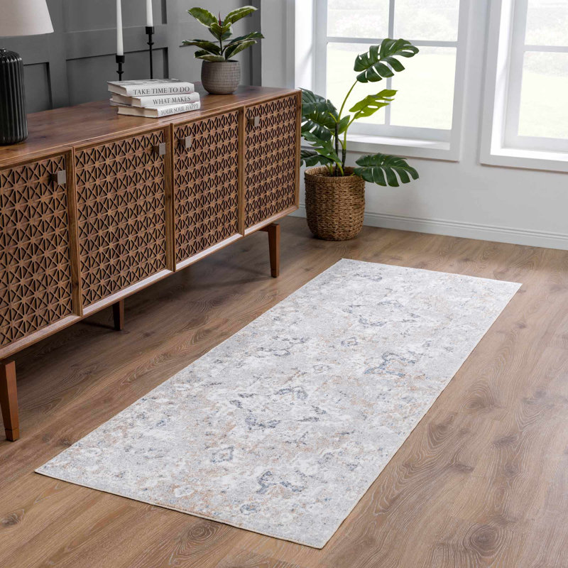 Tapis oriental brun lavable à la machine Brunetti, Rond 6 pi 7 po