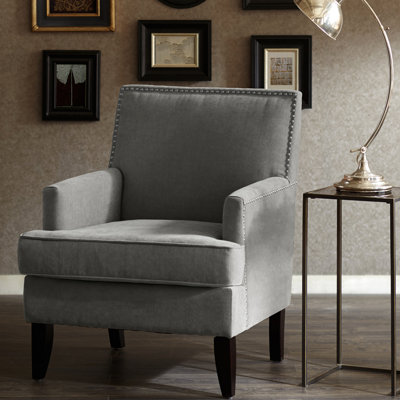 Track Arm Chair - Grey, High Density Foam, Fabric, Birch Legs With Finish, Home Decor Accessory Stylish Grey Foam Cushion, 100% , In Upgrade