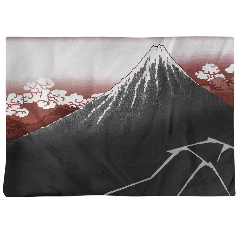 Récapitulatif 18" lightning the summit Katsushika Hokusai, Ciel rouge, Sergé de coton