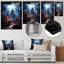 Moonlit Cliffside Mistery Landscape III - lune, art mural en métal-1093509000