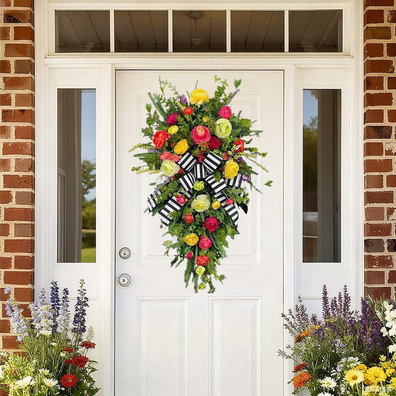 2 pièces couronne d'arbre inversé simulé, décoration de porte d'entrée de Pâques printemps / été, décoration de Noël, cadeaux de Noël