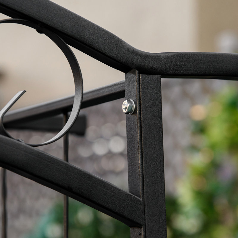Jardin en treillis extérieur de 7 pi, métal avec exquis, pour vignes grimpantes, barrière, mariages - 7 pi noir, barrière hypnotisante pour hôpital