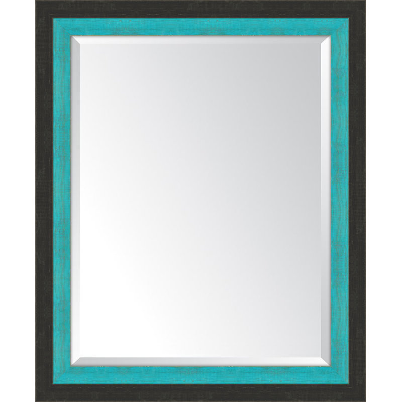 Miroir mural Mali, H 34 po x l 28 po, Turquoise