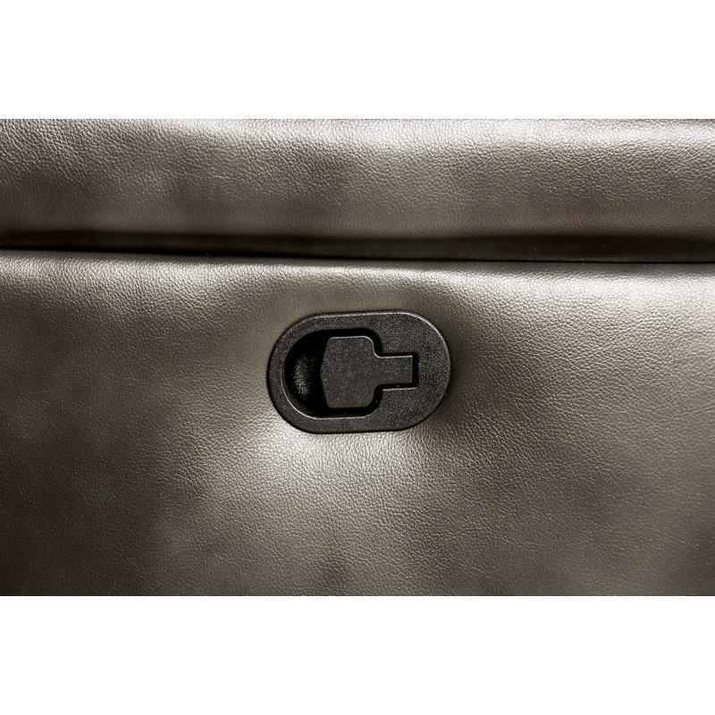 88.4" W Transitional Sofa, Dark Gray Leatherette