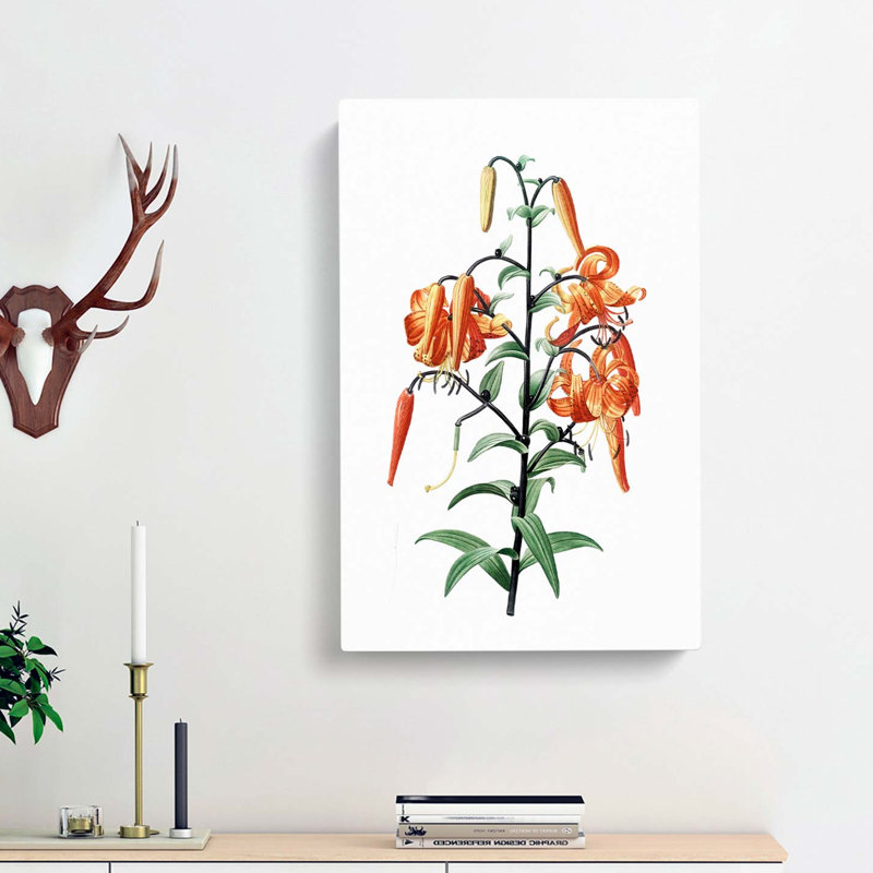Tiger Lily Flowers by Pierre-Joseph Redoute - Wrapped Canvas Painting, 50cm H x 35cm W x 3cm D