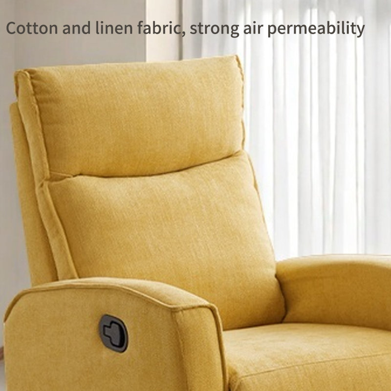 Ergonomic recliner in Minimalist style, Yellow Linen Blend