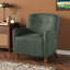 Fauteuil d'appoint moderne en lin capitonné avec siège rembourré, accoudoirs et pieds en bois d'hévéa-789354604