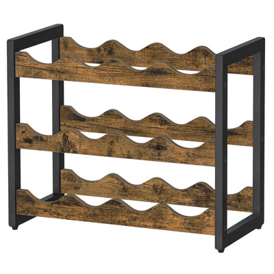 Alminus 12 Bottle Floor Wine Bottle & Glass Rack