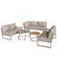 Beige Outdoor Sectional Sofa Set For 6-7 Person With Cushions