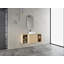 Meuble-lavabo mural 48 po avec lavabo d'art en céramique et 2 tablettes de rangement, porte à fermeture en douceur, emballage KD, contreplaqué-125515219