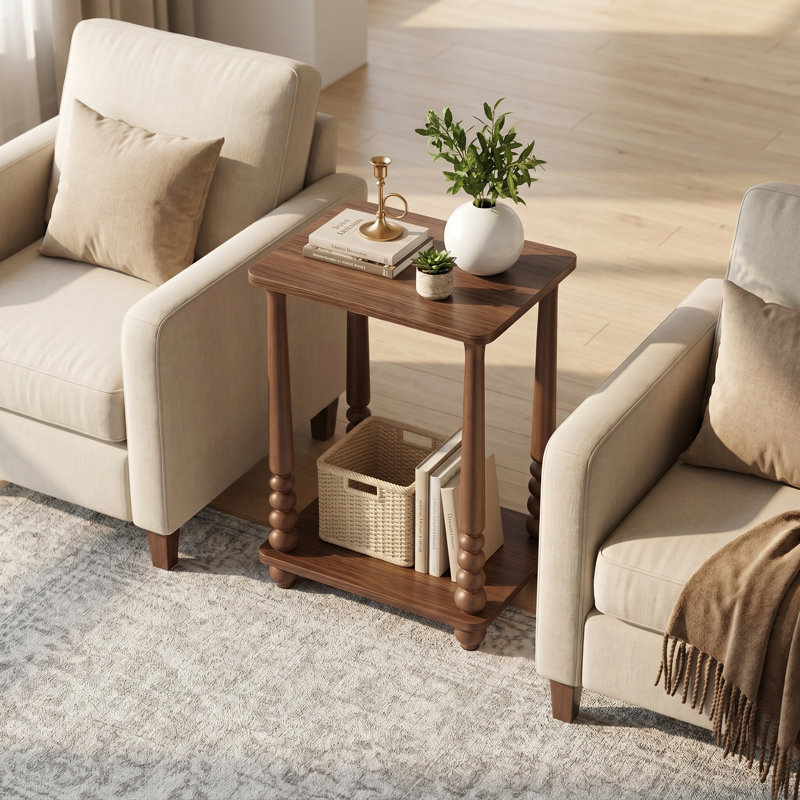 Table de bout rectangulaire, Marron foncé