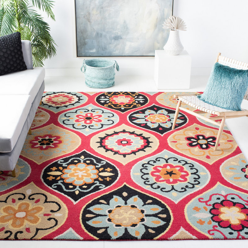 Roslyn Hand Tufted Wool Damask Rug, Rectangle 8' x 10'