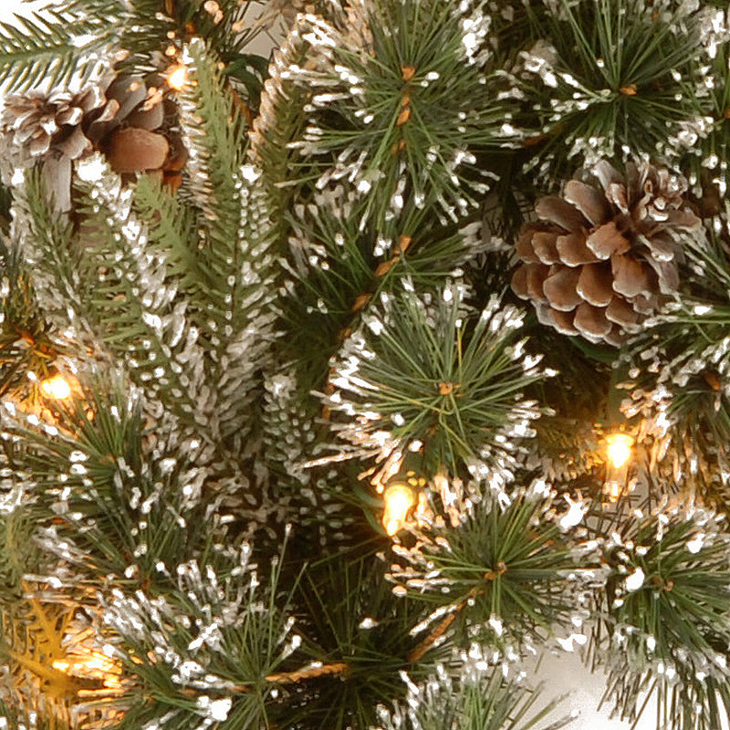 24" Snow-Dusted Pine Cone Lighted Christmas Wreath
