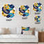 Horloge murale abstraite à formes abstraites en dégradé rétro - style Mid-Century moderne 1-1971287159