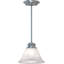 Mini-luminaire suspendu en nickel brossé 1 lumière avec abat-jour en verre albâtre Sawyer-2082836959