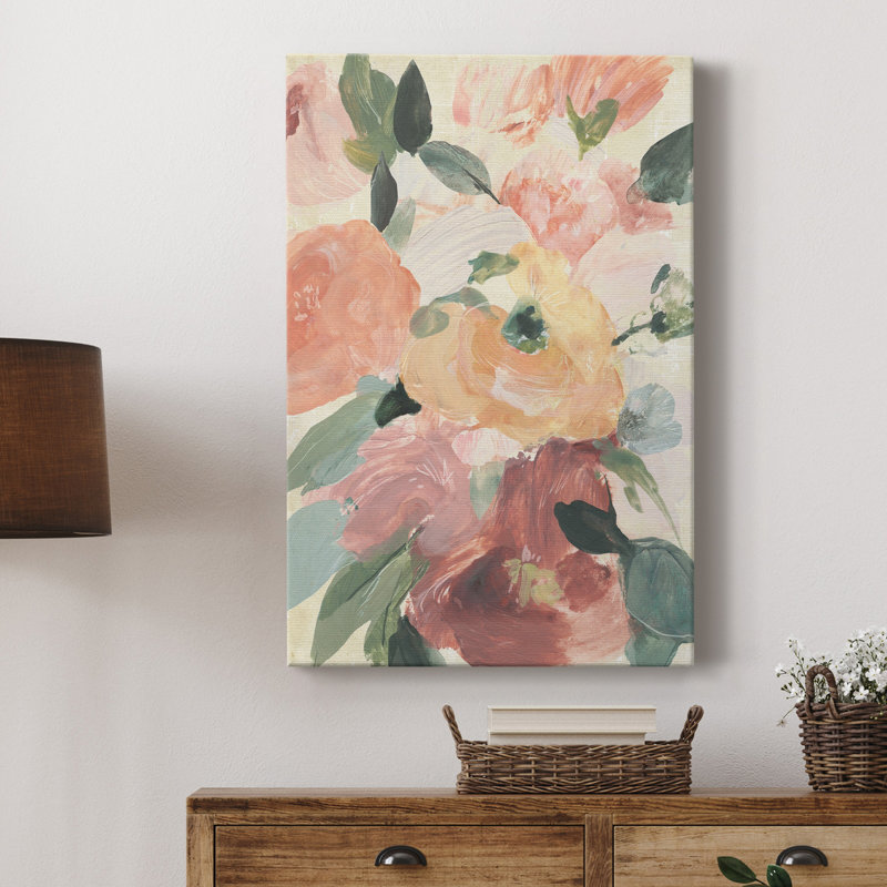 - Peinture sur toile tendue, H 18 po x l 12 po x P 1 po