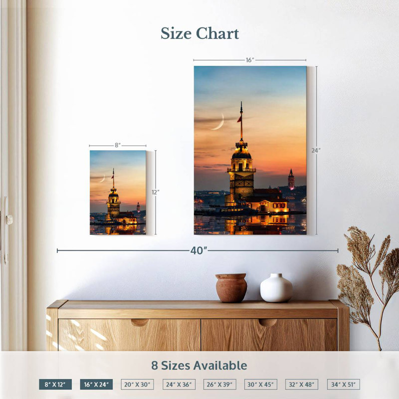 Sireci Istanbul Maiden Tower, 12" H x 8" W