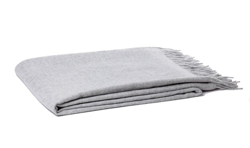 Madison Woven Baby Alpaca Throw Blanket, Heather Gray