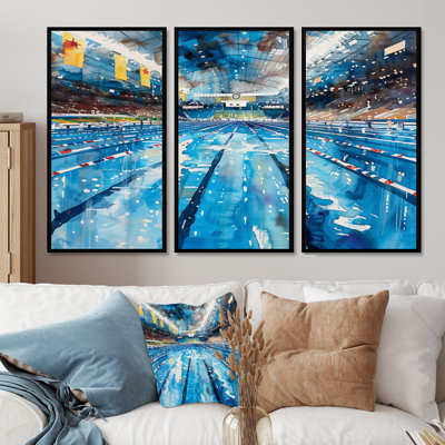 Olympic Swimming Pool Before The Race I - Swimming Wall Decor Set