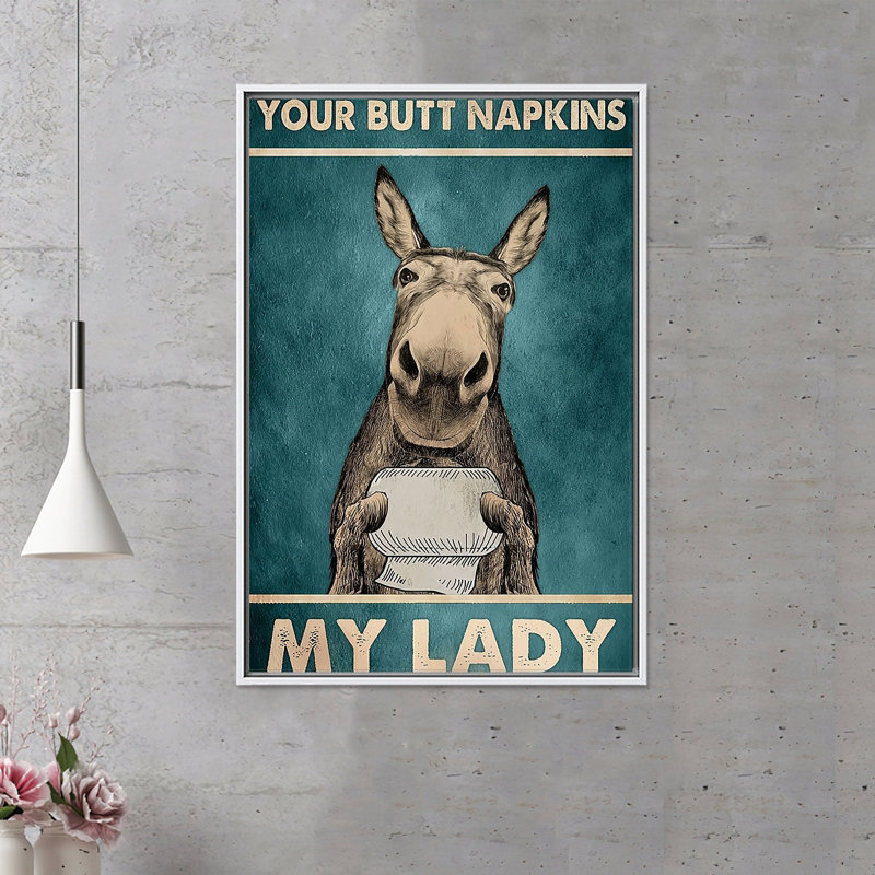 Toile imprimée: «Your Buck Napkins My Lady», art mural rétro 1P, H: 43,4 po x l: 31,6 po