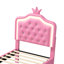 Princess Bed With LED Crown Headboard & Drawer(S), Faux Leather Storage Frame, White & Pink-1358110598-1351606872