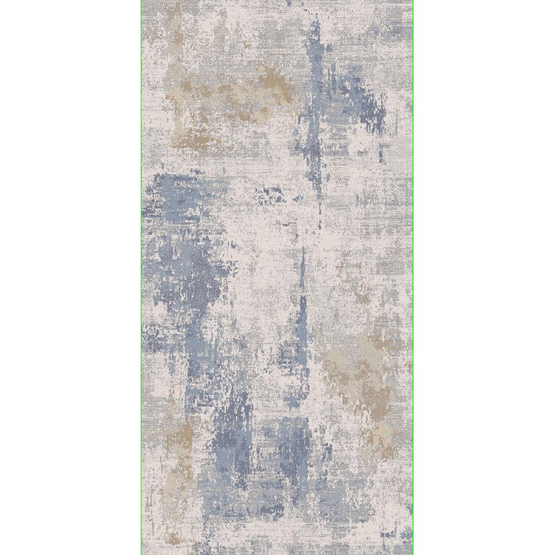 Tapis gris/bleu touffeté Jaxsone, Rectangle de 6 pi 9 po x 9 pi 6 po