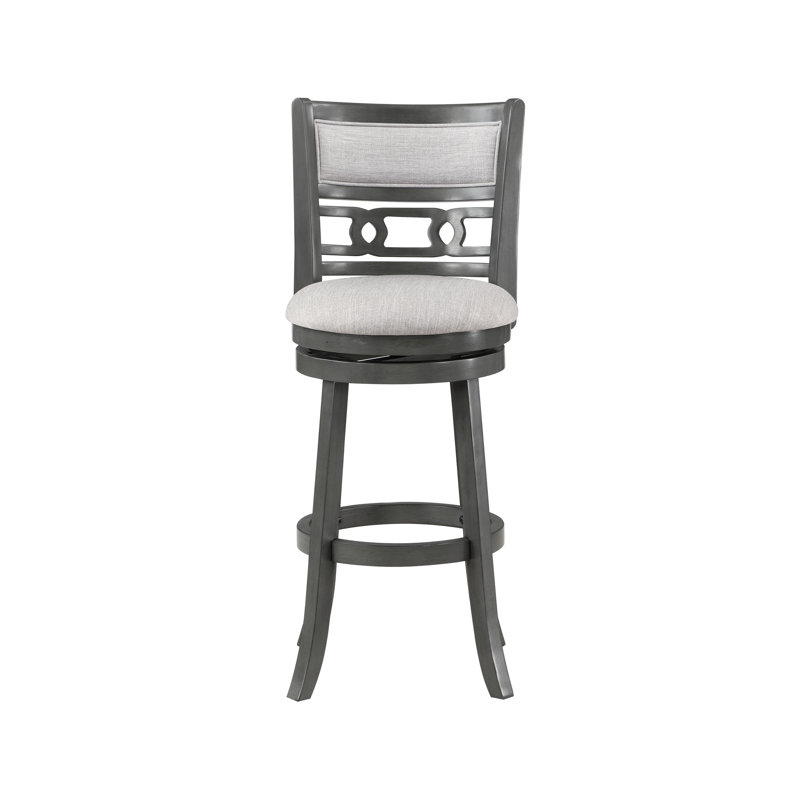 Ziemer Swivel Upholstered Counter Stool, Gray