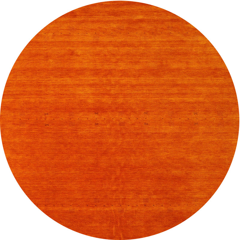Tapis contemporain orange, Rond 4 pi