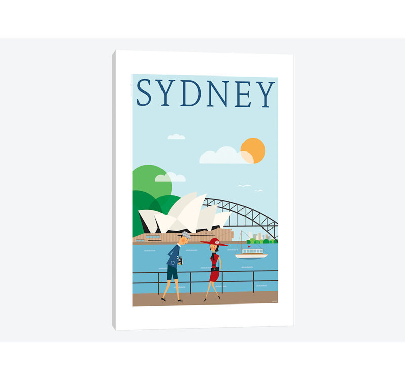 Sydney par TomasDesign - reproduction sur toile tendue, H 18 po x l 12 po x P 1,5 po, Toile tendue, Pas de tapis