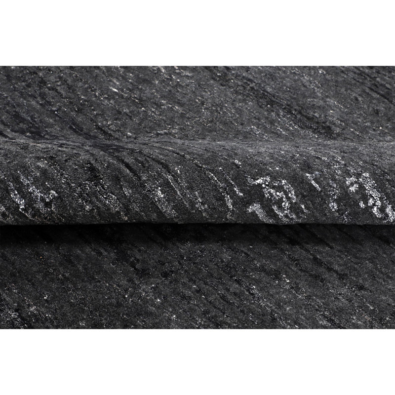 Abstract Area Rug in Charcoal, Rectangle 8' x 10'