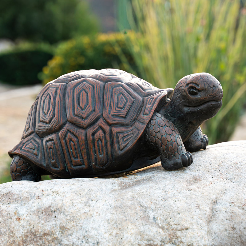 Statue de tortue de marche en béton / gris MgO L 21,3 po XBrand, décor intérieur ou extérieur, décoration de jardin, statuaire de tortue