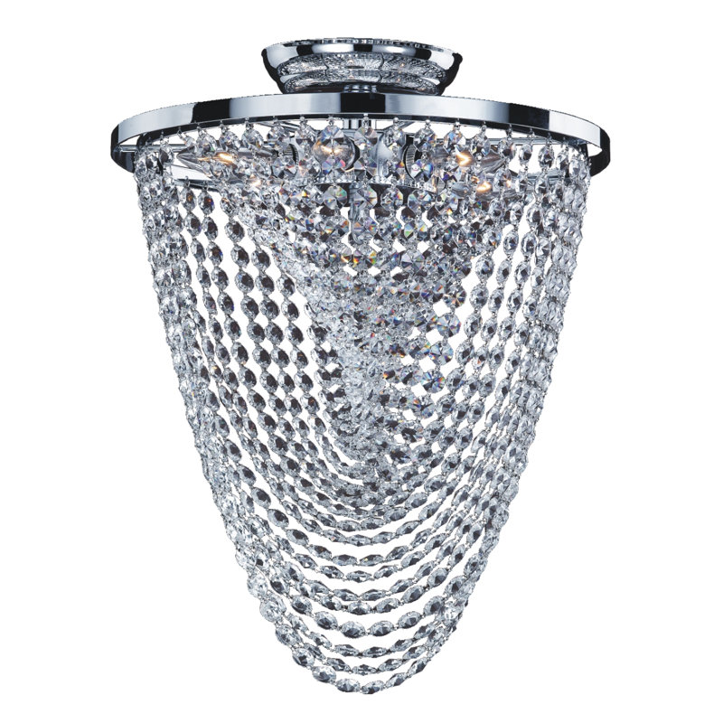 Plafonnier semi-encastré 6 lumières 13 po lustre style urn Oasis