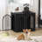 Wooden Dog Crate Furniture TV Stand, Indoor Dog Kennel for Small/Medium/Large Dogs, End Side Table Dogs Crates, Anti-Chew, Anti-Escape, Arched Door Design-776026492-777740576