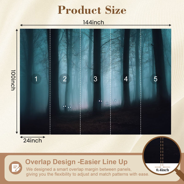 Red Barrel Studio Peel and Stick Wallpaper forest dark spooky landscape ...