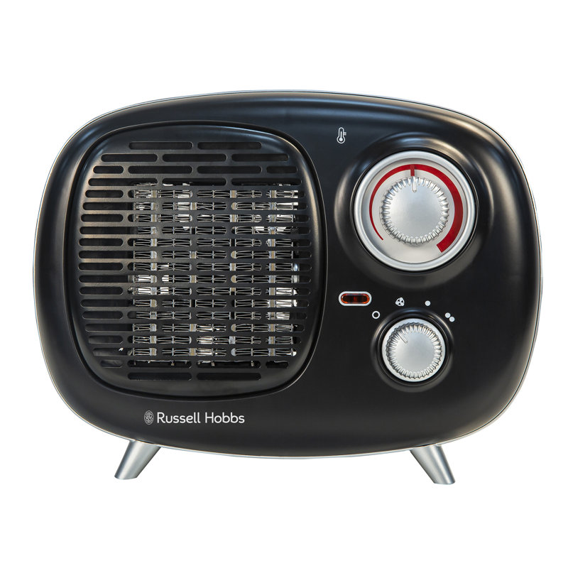 Retro 1,500 Watt Electric Fan Compact Heater, Black