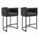 27" H Counter Height Bar Stools Set Of 2, Modern Barrel Counter Stools With Backrest And Arms, Metal Frames, Linen Fabric Upholstered Accent Barstools For Kitchen Island